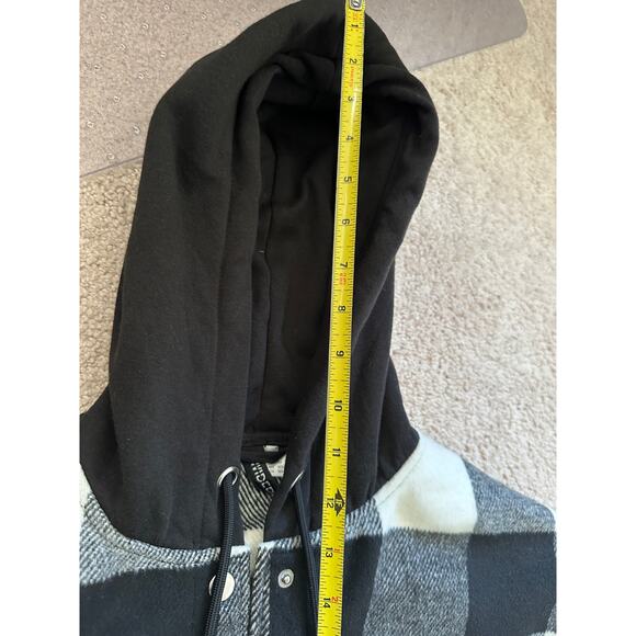 Divided H&M black/white plaid hooded jacket, size small - Picture 12 of 15